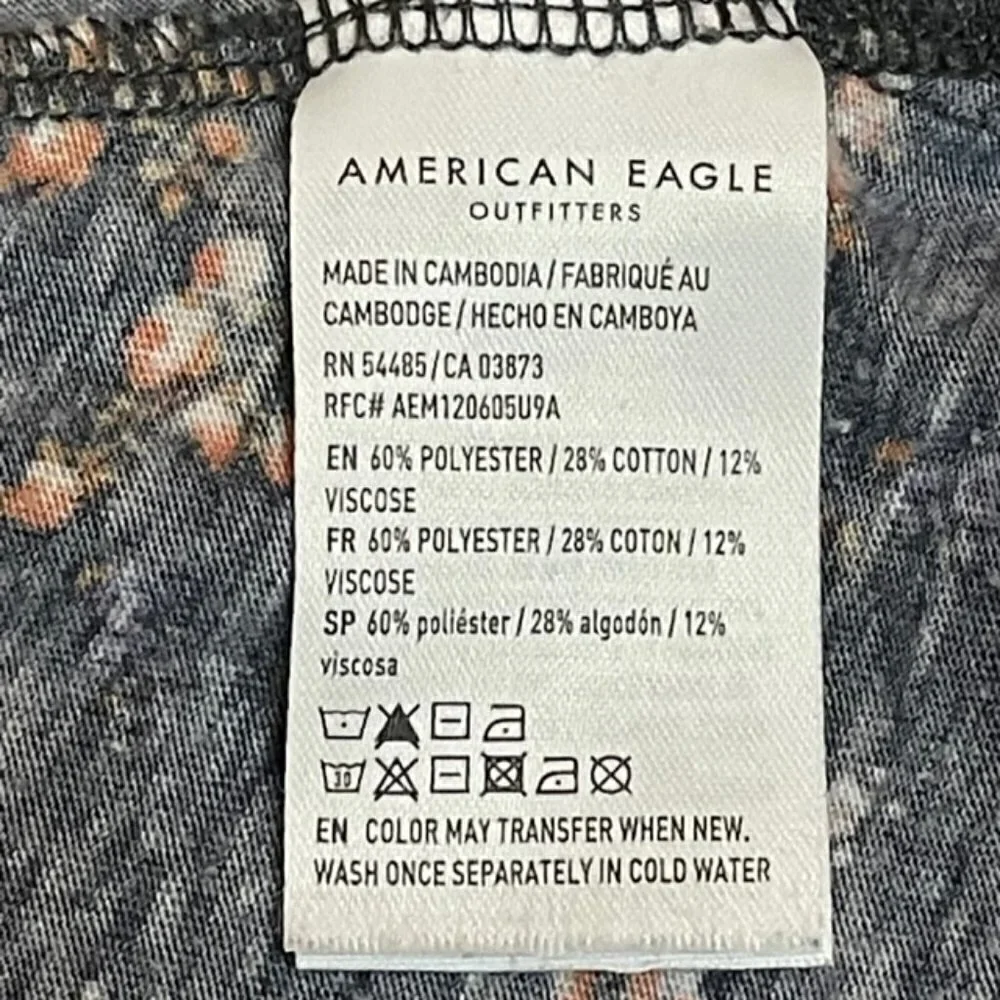 AMERICAN EAGLE Blue Floral Tank Top - Size Medium - Picture 5 of 5